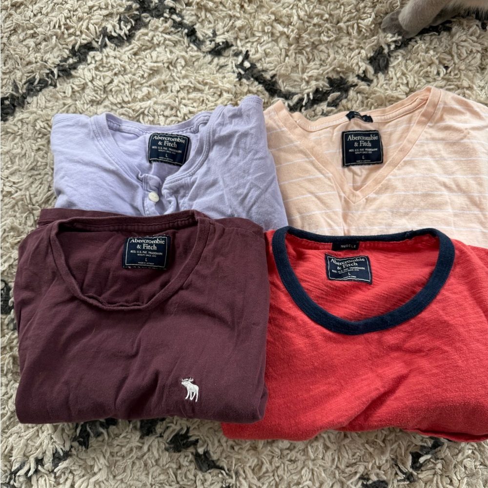 Abercrombie & Fitch T-Shirt Collection - Red, Purple, Peach, Maroon